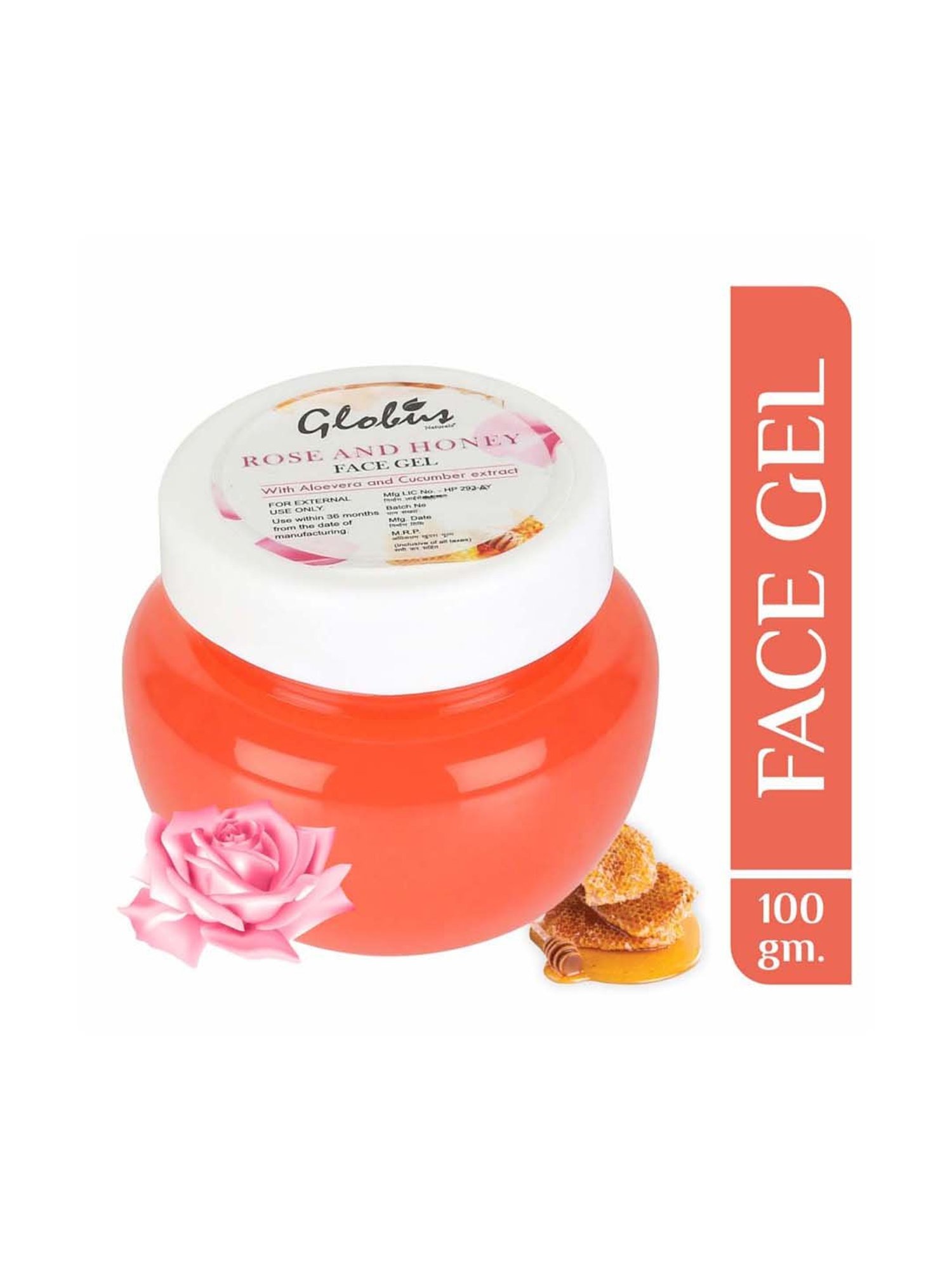 Globus Naturals Rose & Honey Face Gel - 100 gm