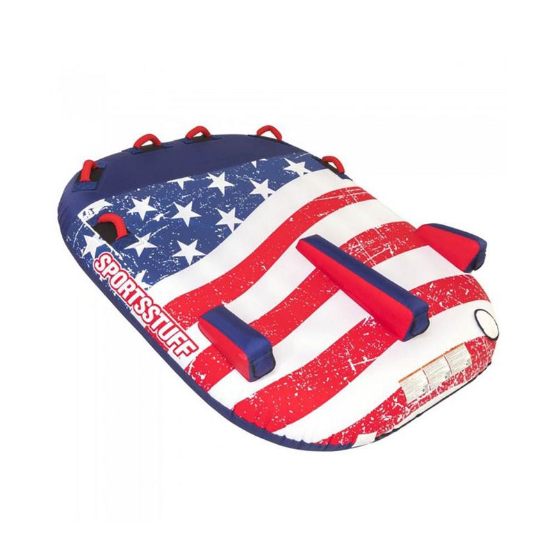 SportsStuff Stars & Stripes 2 Rider Towable Inflatable Tube with Nylon Cover