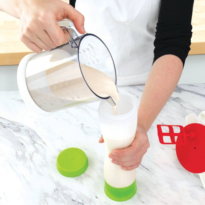 Tovolo Quick Mix Batter Blender Candy Apple Red, White