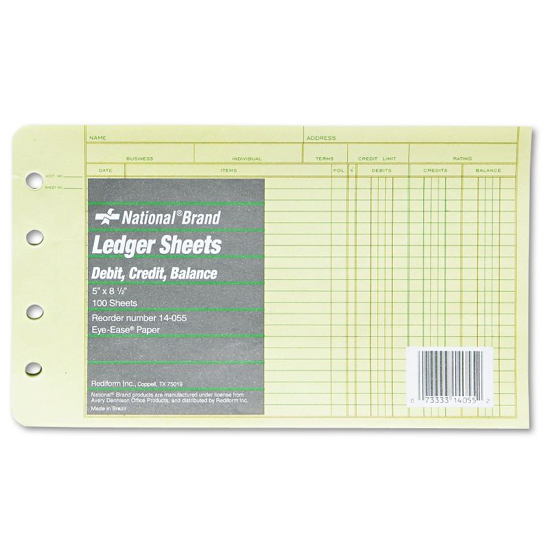 National Four-Ring Binder Refill Sheets 5 x 8 1/2 100/Pack 14055