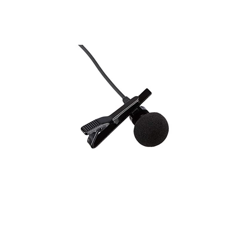 Basics Lapel Microphone &shy; Omnidirectional Mic - Black, 2-Pack
