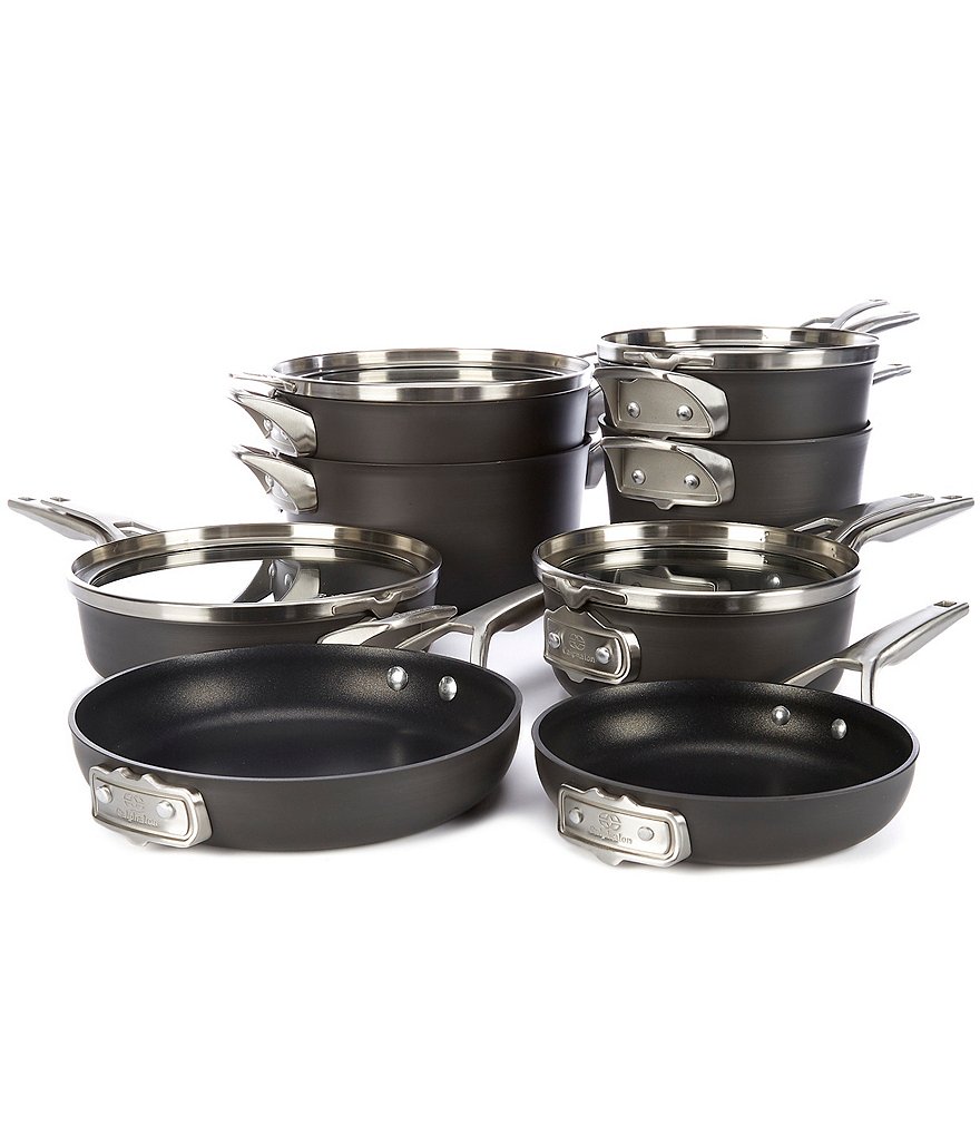 Calphalon Premier 12-Piece Hard-Anodized Space Saving Cookware Set