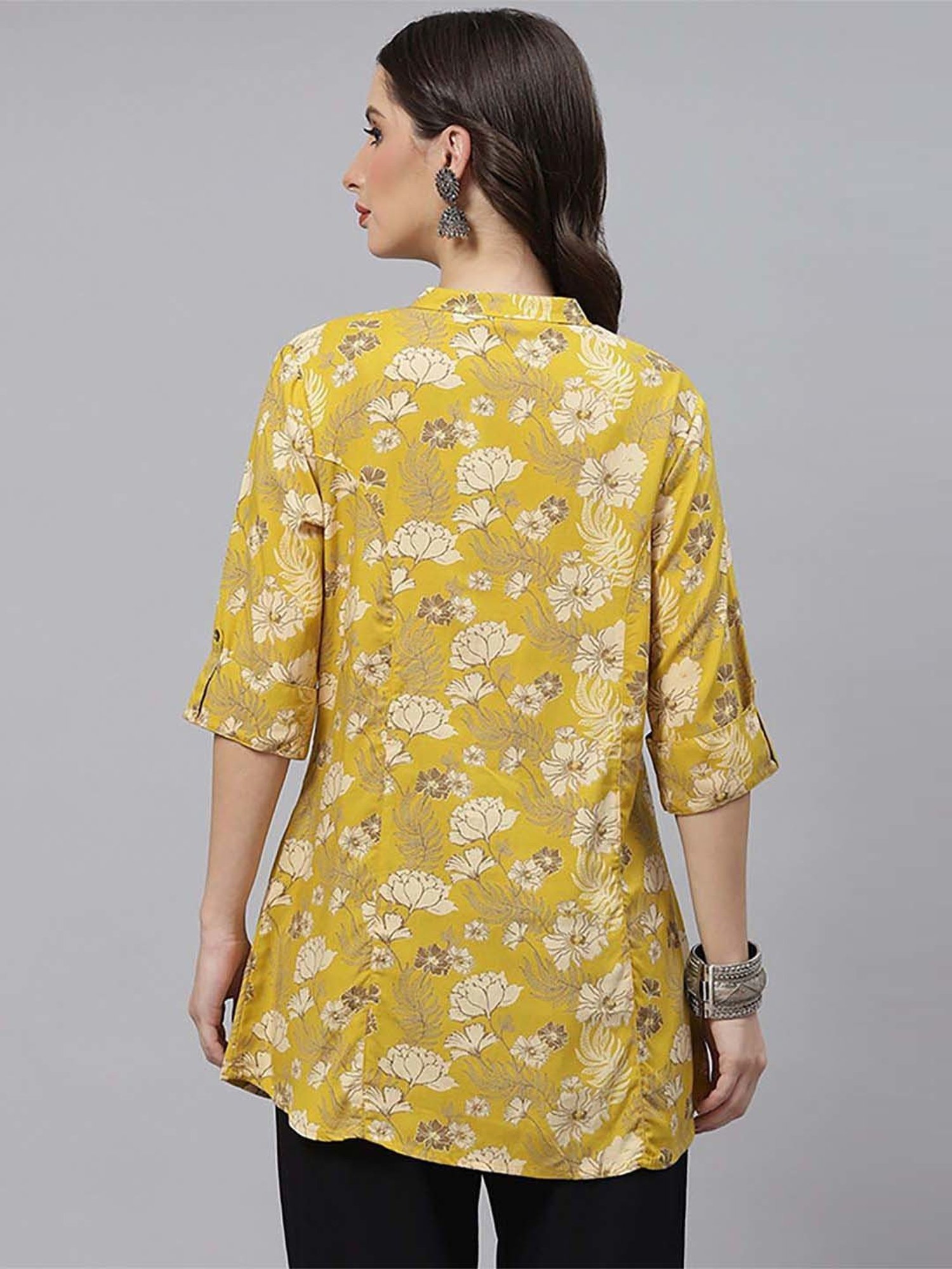 Divena Mustard Floral Print Tunic