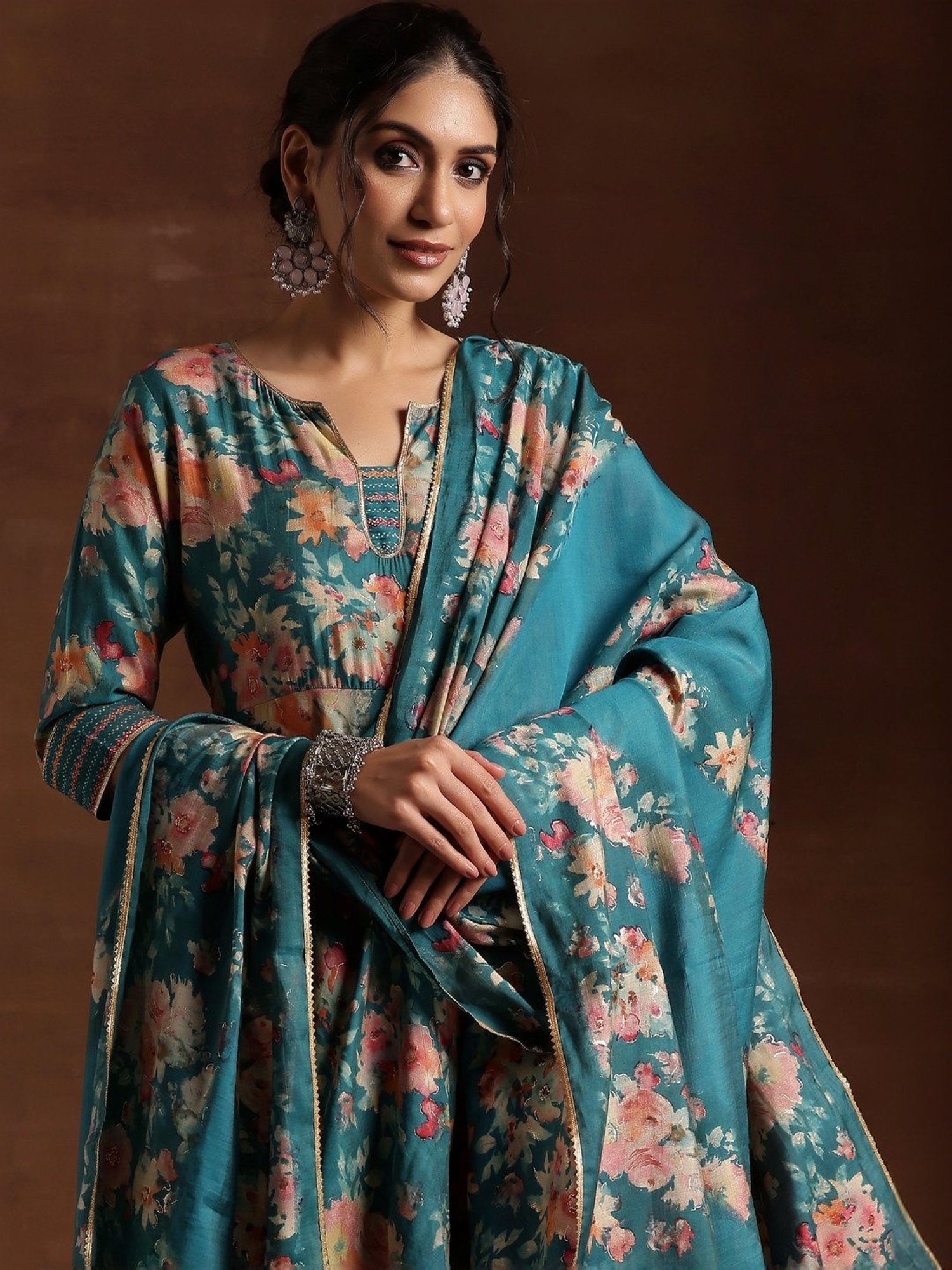 URBAN MYSTIC Black Rayon Embroidered Kurta & Sharara Set