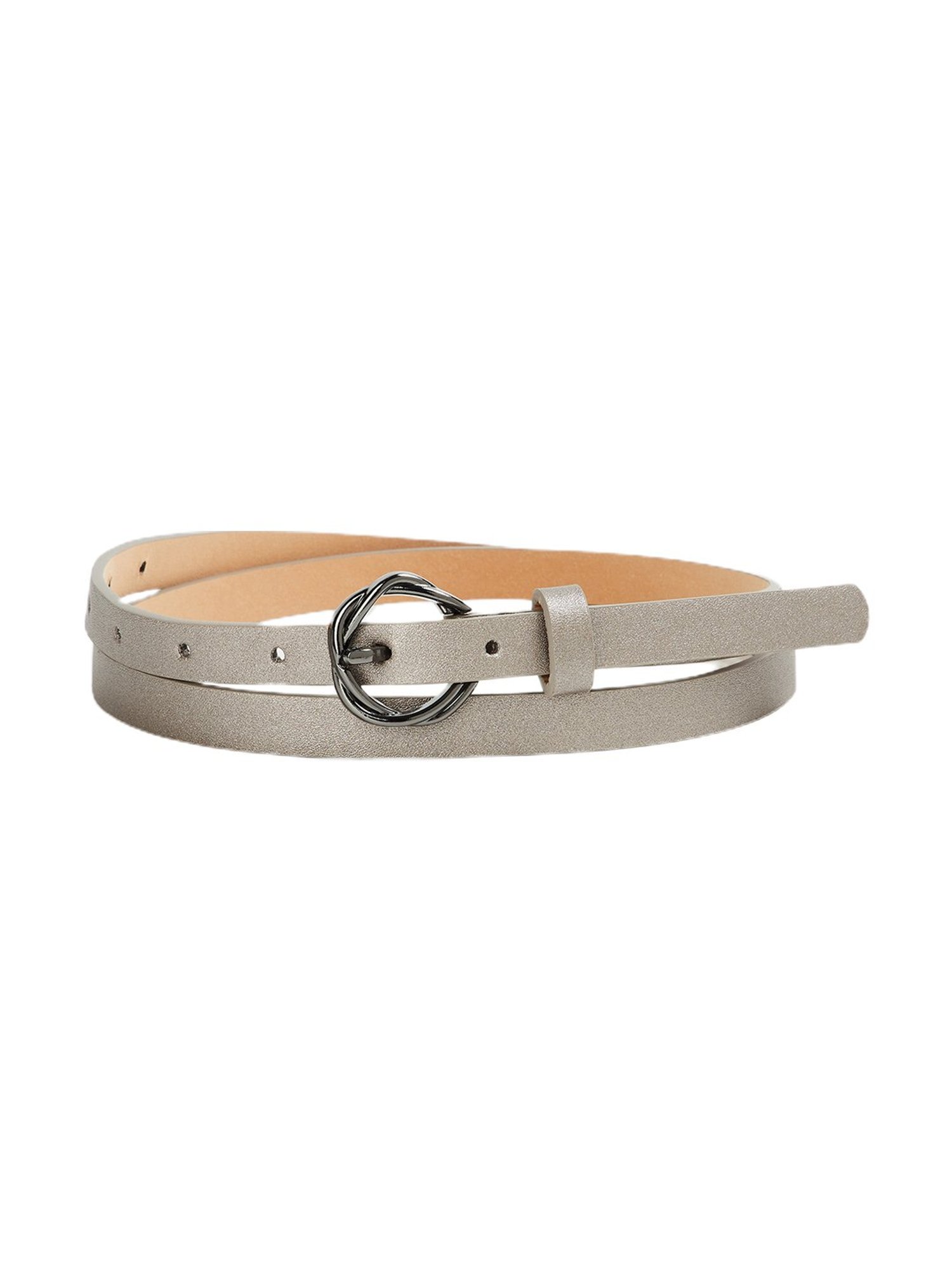Ginger by Lifestyle Pewter Shimmer Casual Belt for Women