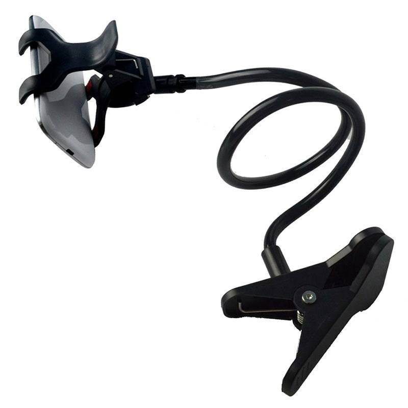 Gooseneck Bed Phone Holder Mount, Flexible Long Arm Clip Clamp for Desk, Lazy Bracket Bedside Stand, Compatible with iPhone X/8/7/6/6s/5 Samsung S8/S7 - Dark Blue