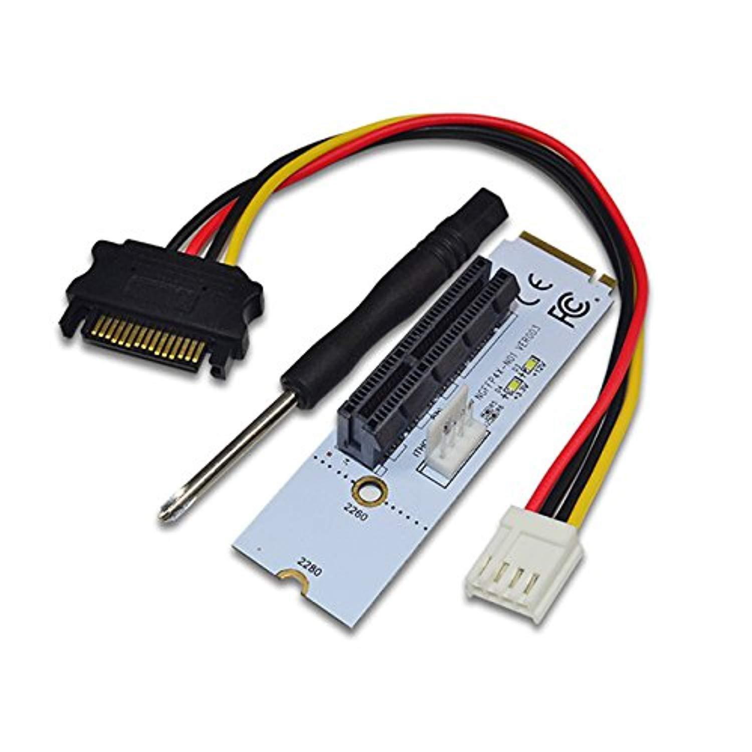 xt-xinte ngff m2 to pci-e 4x 1x slot riser card m key m.2 2260 2280 ssd port to pcie adapter converter multiplier for btc miner