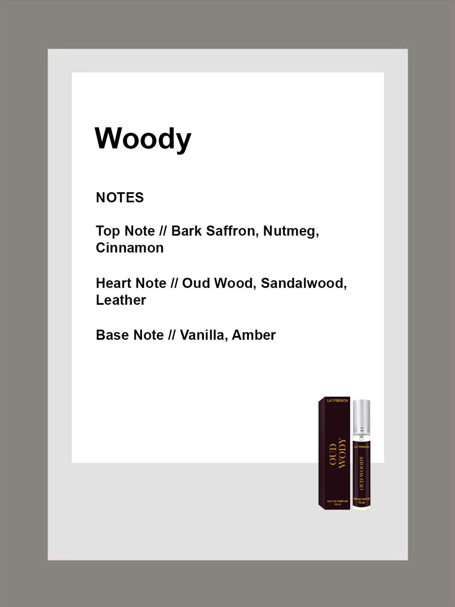 La'French Oud Woody Eau de Parfum - 10 ml