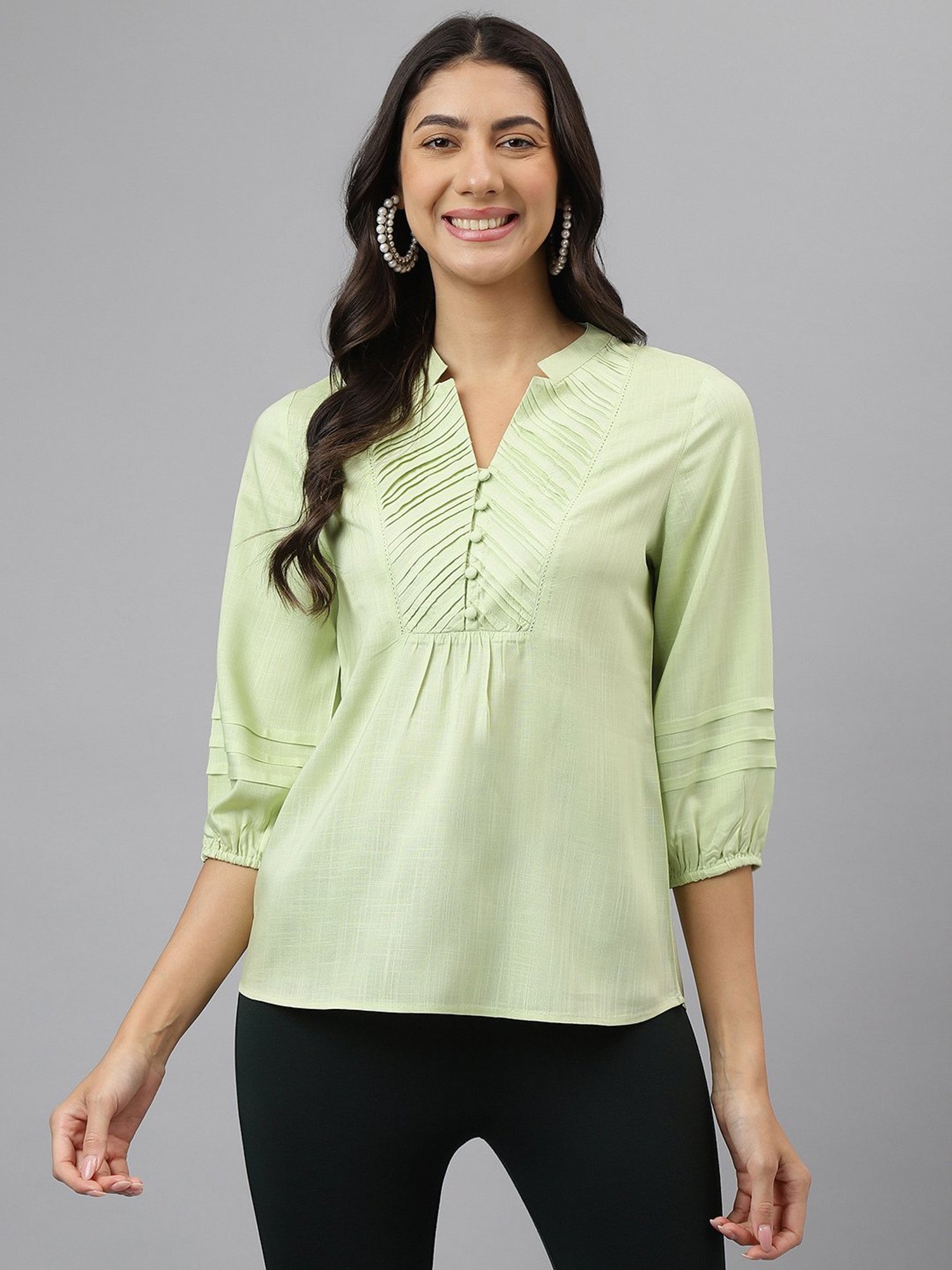 Latin Quarters Green Regular Fit Tunic