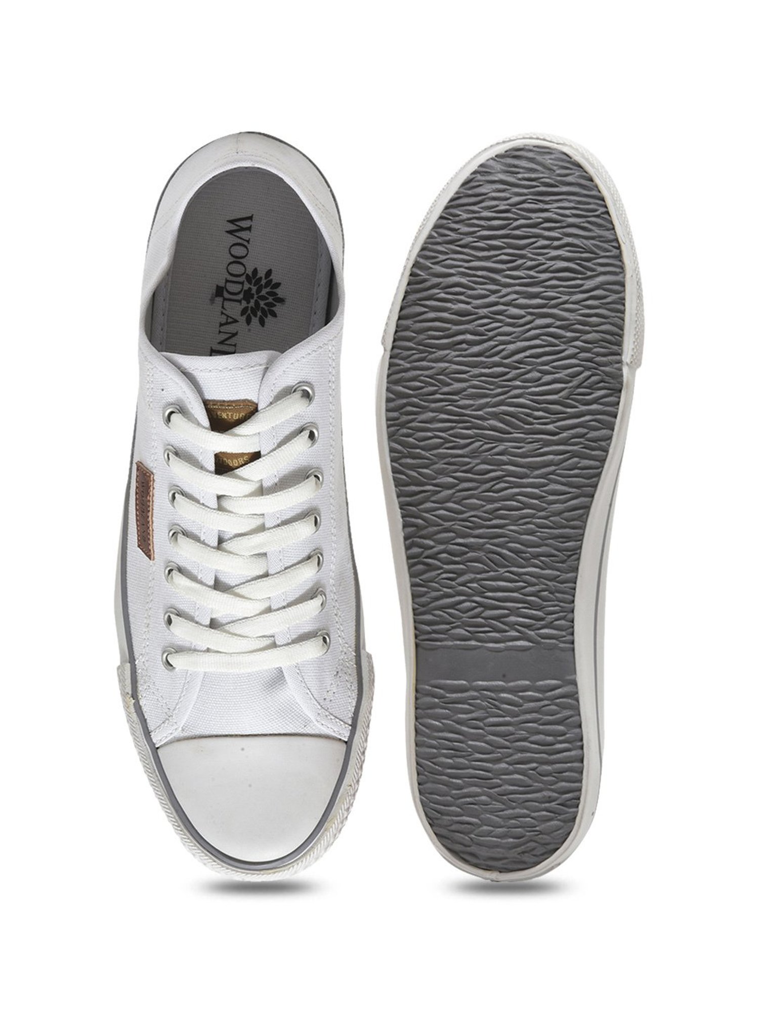 Woodland Men's White Casual Sneakers