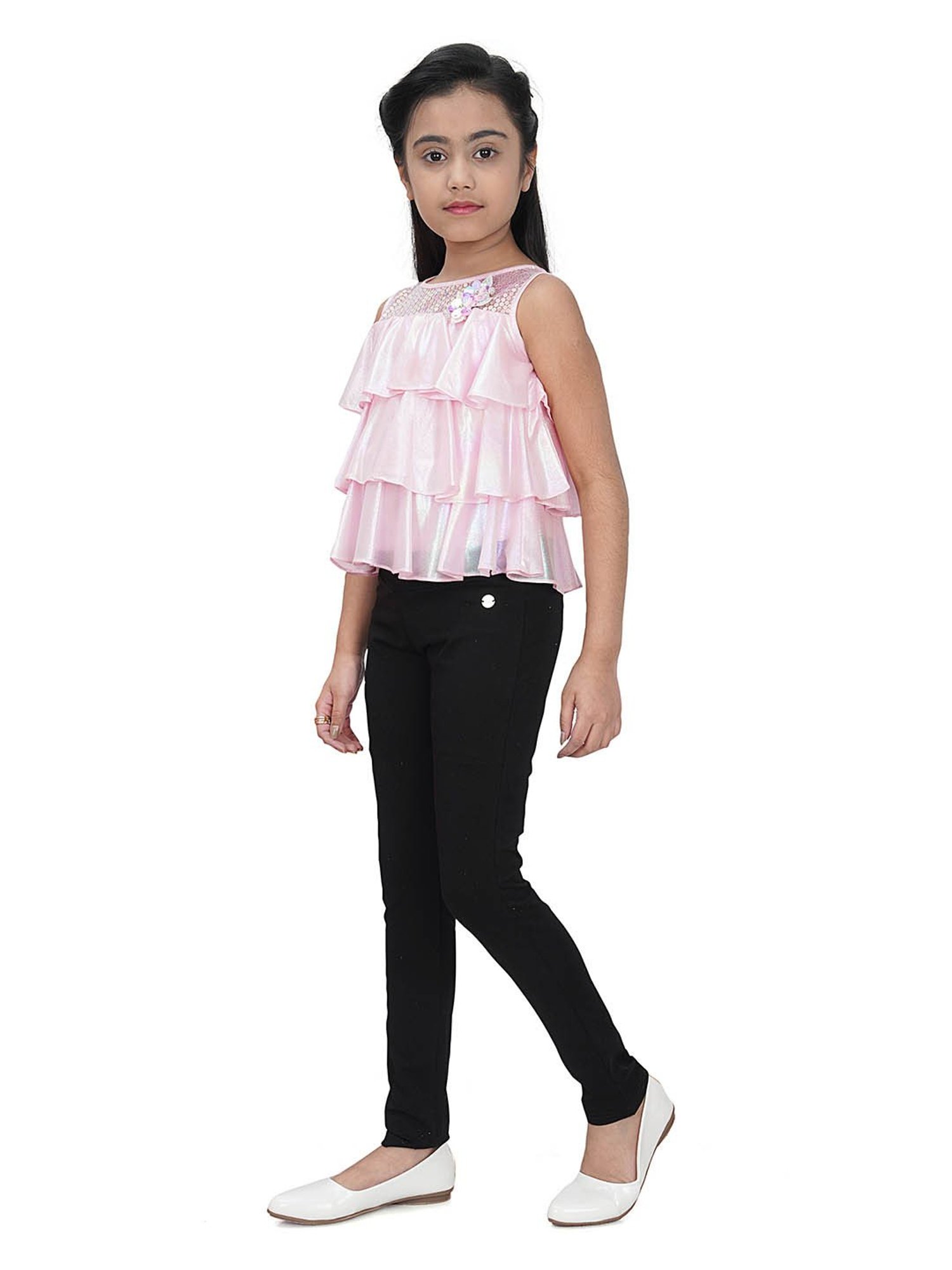 Tiny Girl Pink Embellished Top