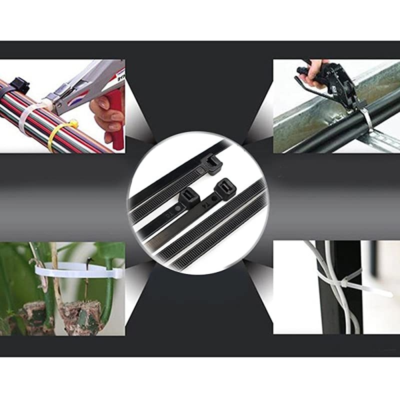 Ties 12 Inch, Zip Ties 12 Inch with 50 Pounds Tensile Strength, 100 Pieces, Black