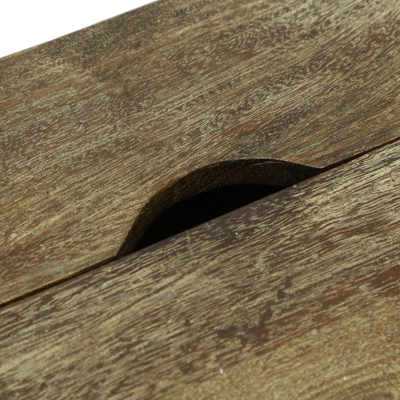 Graveley Rustic Handcrafted Mango Wood Side Table with Charging Port Gray - Christopher Knight Home