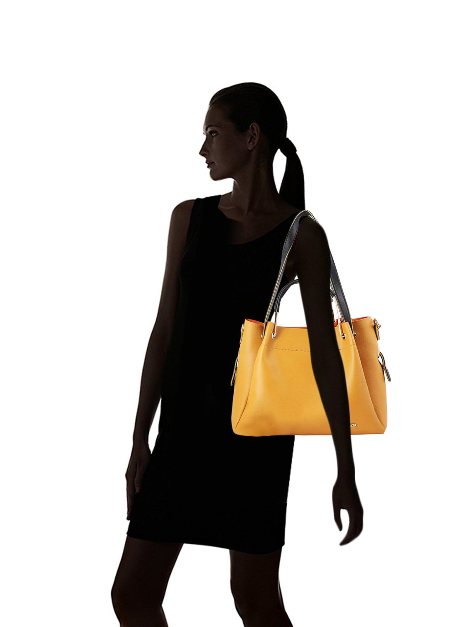 Bagsy Malone Ochre Yellow Shoulder Handbag with Sling Handbag