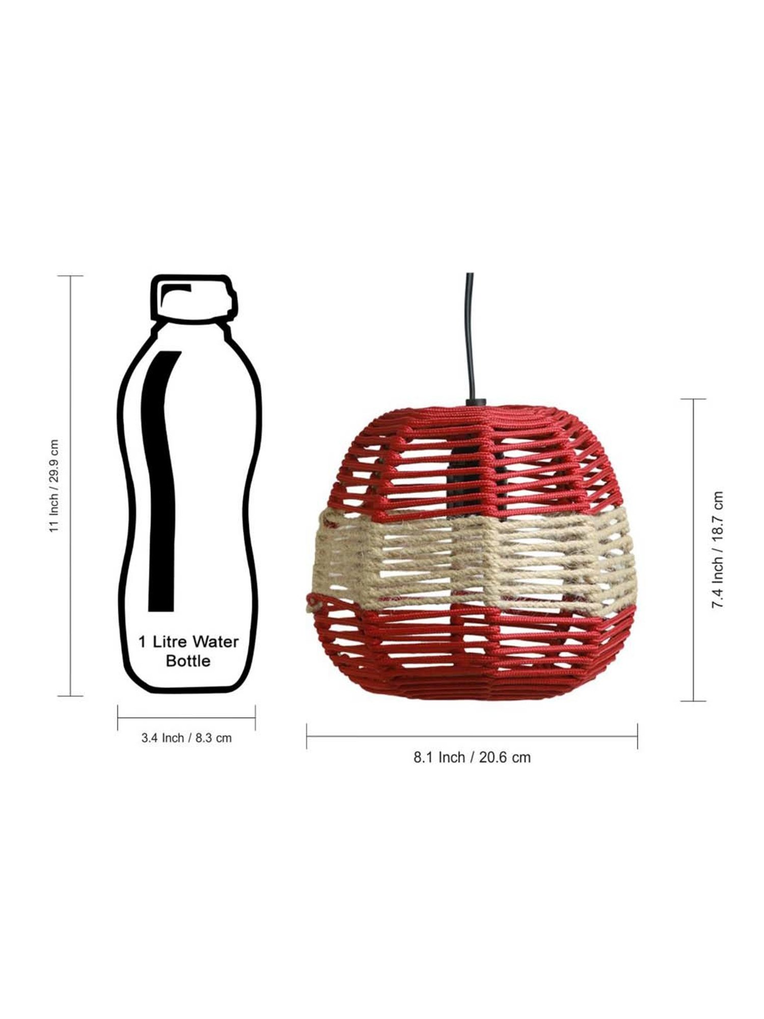 ExclusiveLane Marvels Beige Jute Handwoven Hanging Pendant Lamp