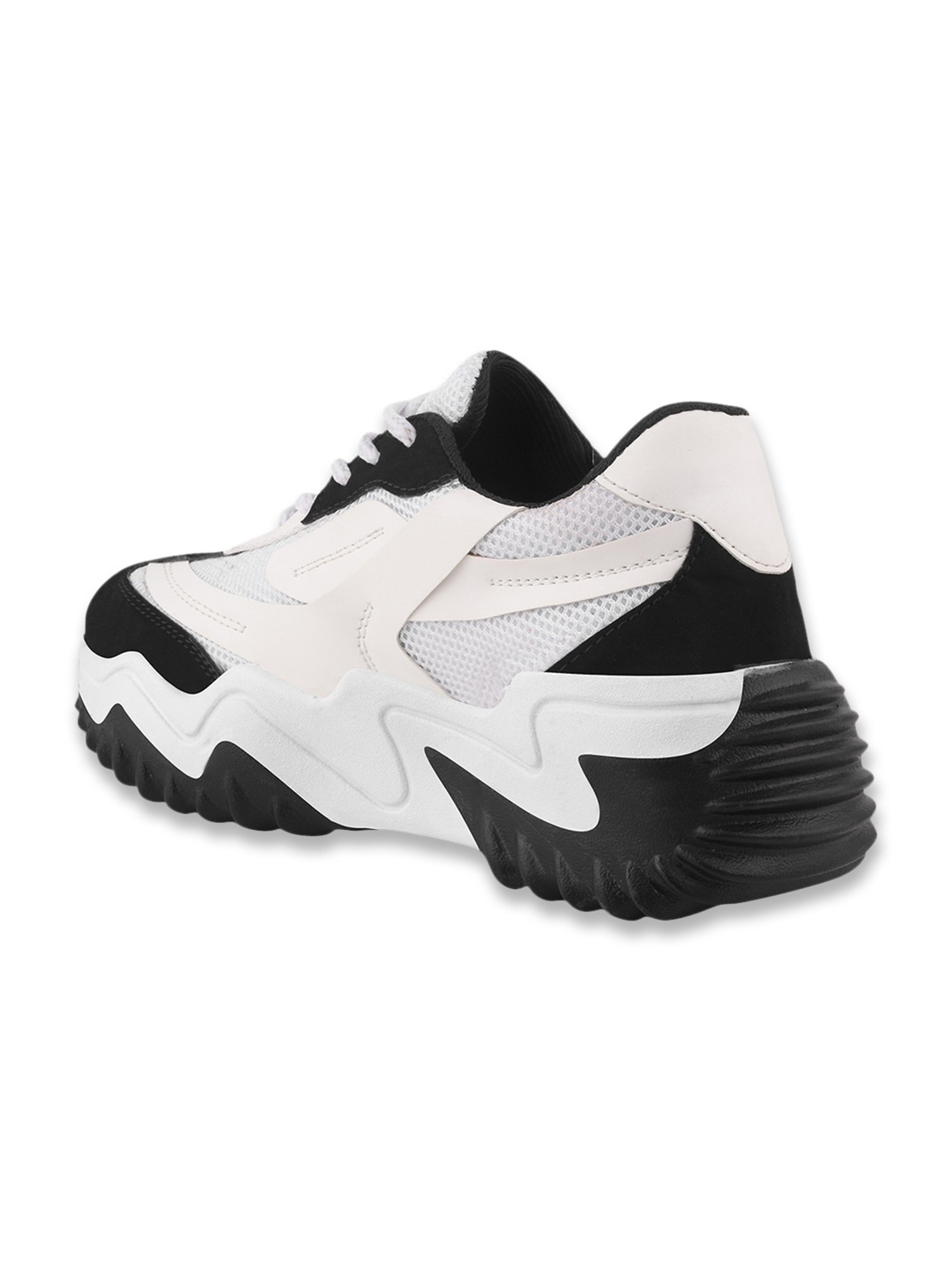Shoetopia Women's Black & White Sneakers
