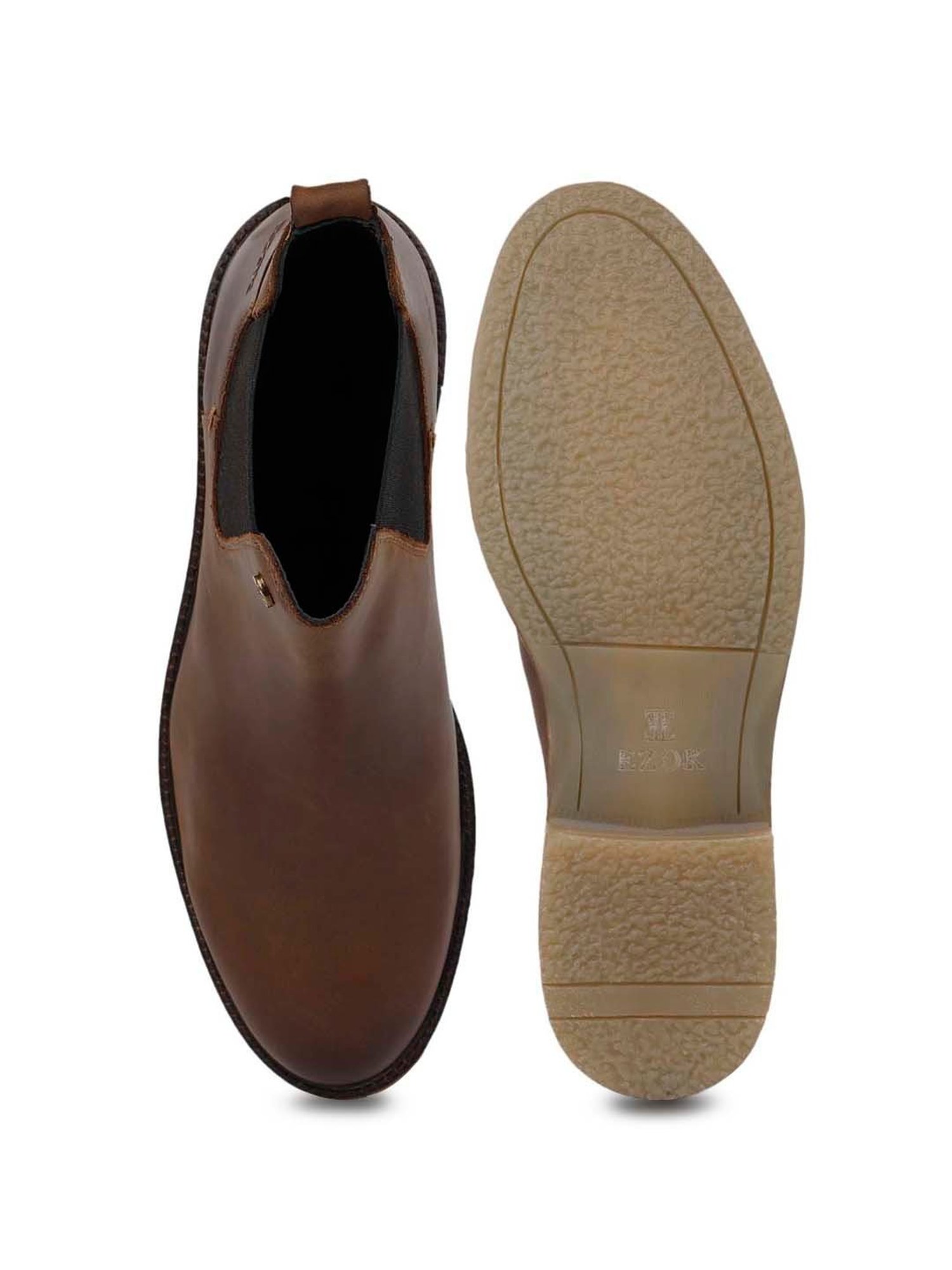 EZOK Men's Brown Chelsea Boots