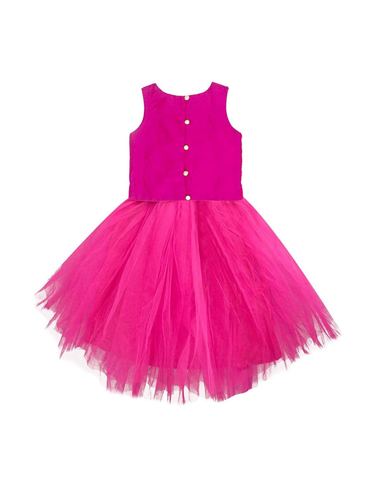 A.T.U.N. Fuchsia & Black Embroidered Lehenga with Blouse & Dupatta