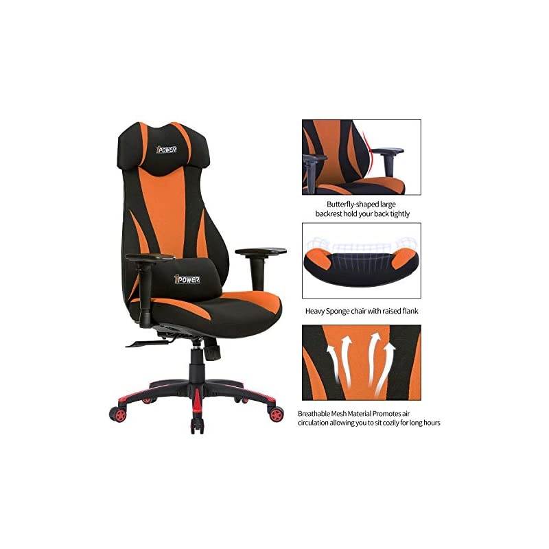 Office Chair Gaming Chair, Racing Style High Back Leather Gaming Office Chair, Ergonomic Swivel Computer Desk Chair with Headrest and Armrest for Home and Office, Blue