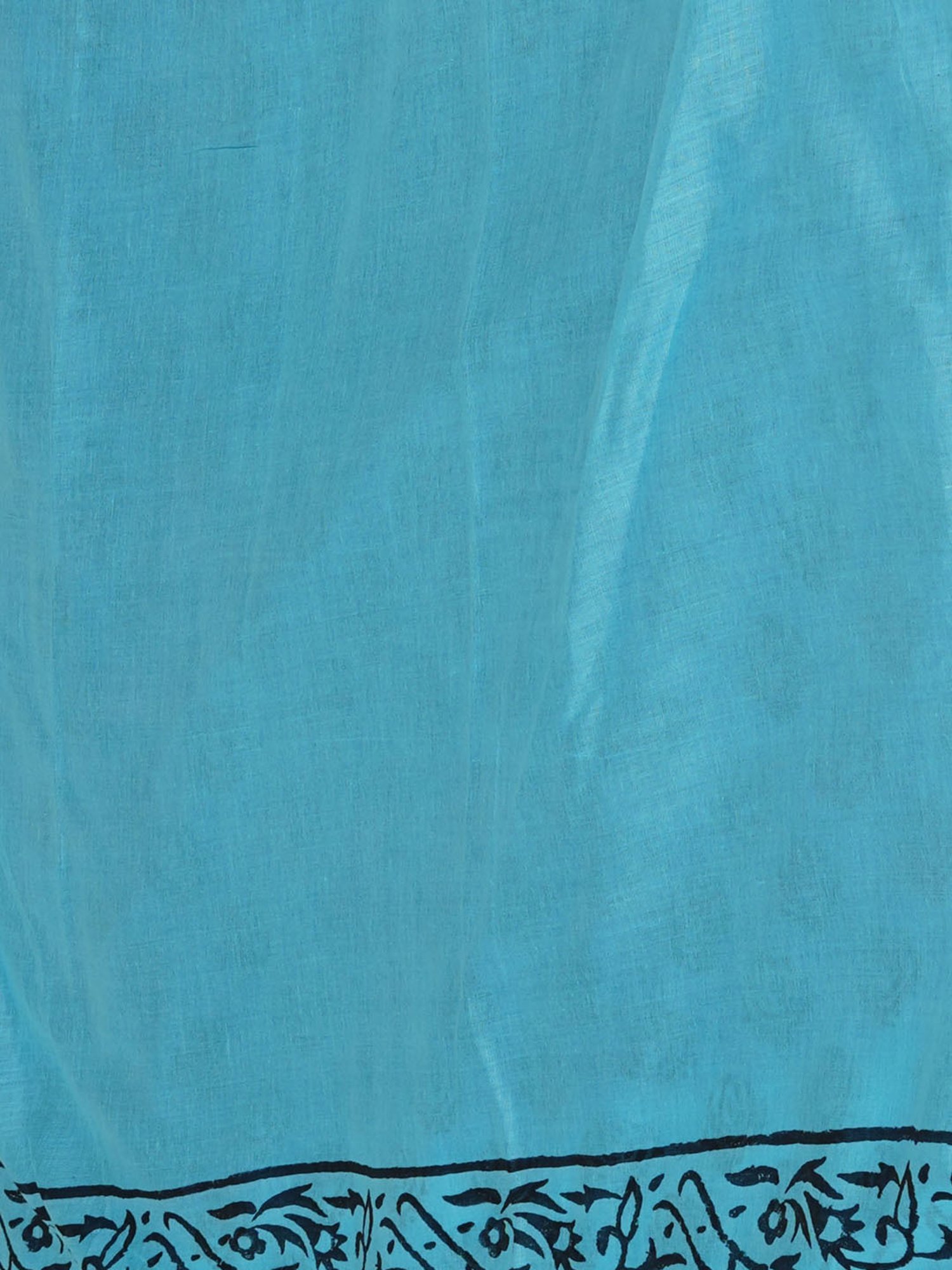 Unnati Silks Blue Cotton Printed Saree With Unstitched Blouse