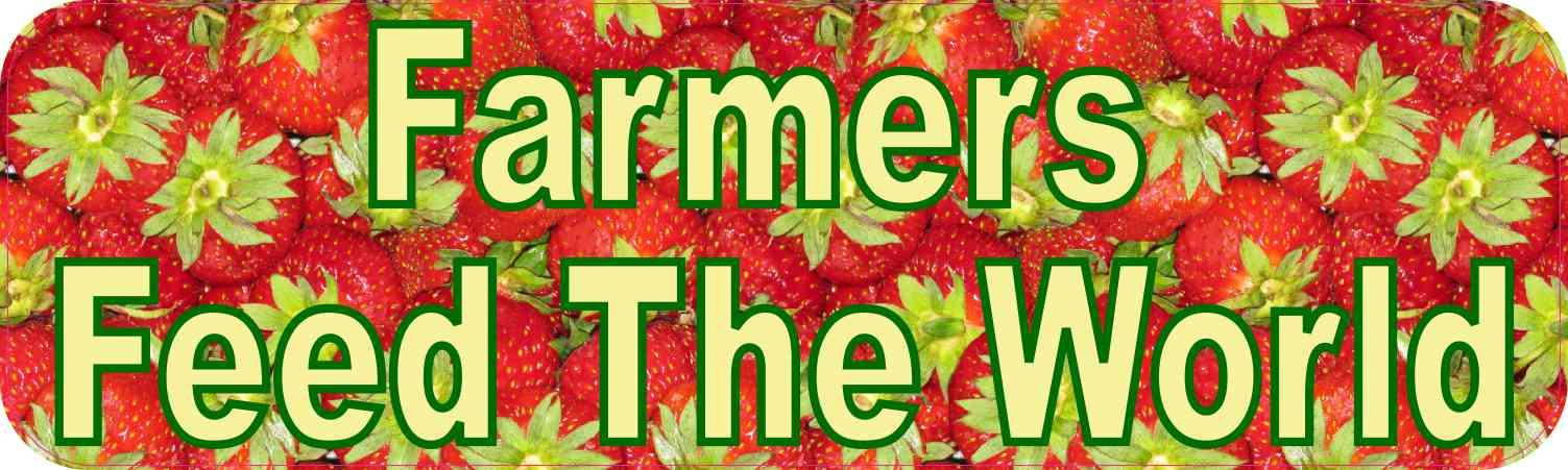 StickerTalk Farmers Feed the World Vinyl Sticker, 10 inches by 3 inches