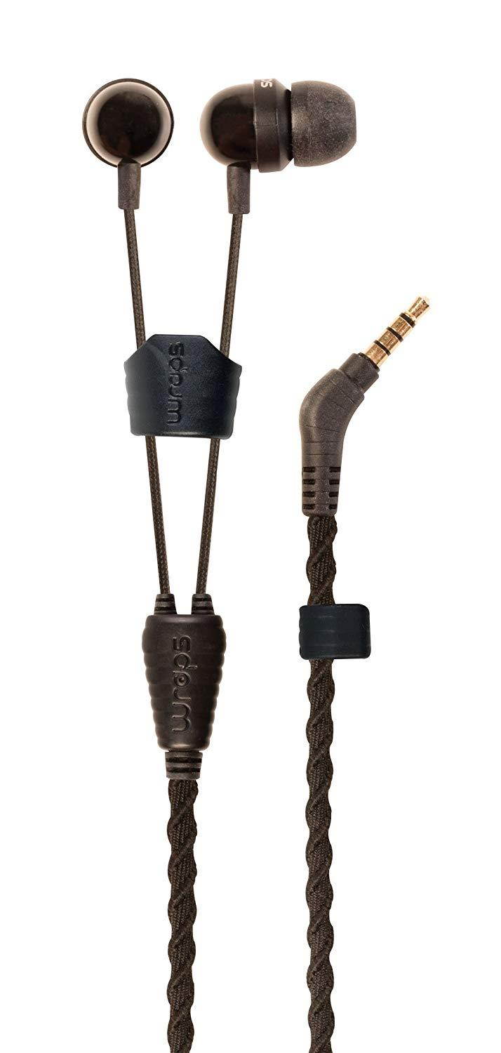 Wraps WRAPSCBLK-V15M Wristband Headphone, Fabric Black