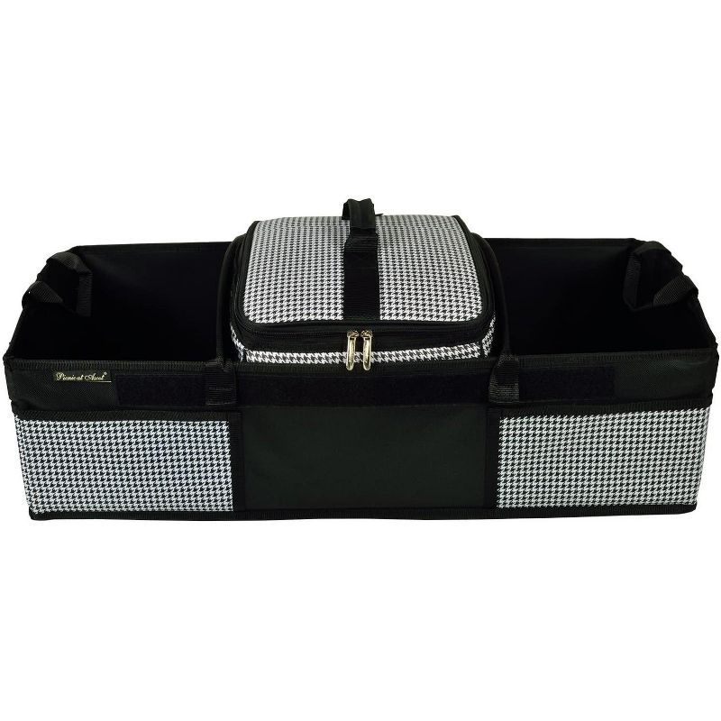 Picnic at Ascot - Ultimate Heavy Duty Trunk Organizer w/Cooler - No Slide Rigid Base - 70 LB Capacity - 30" wide x 14.75" deep X 9" high - Houndstooth