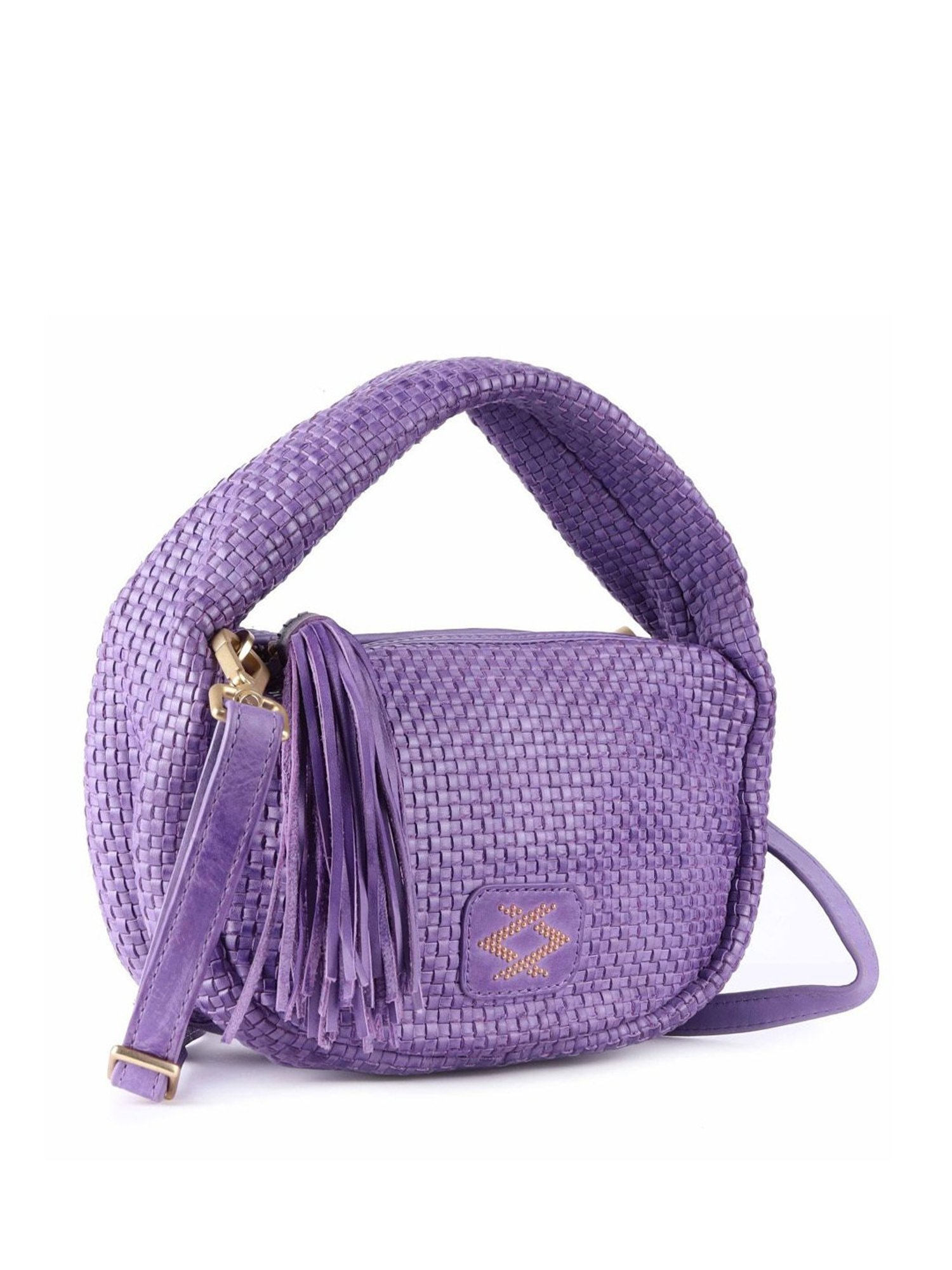 KOMPANERO Amber Lavender Leather Textured Handbag