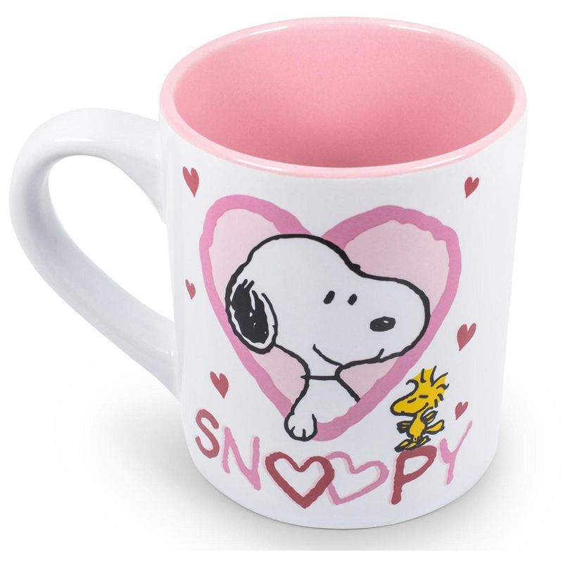 Silver Buffalo Peanuts Snoopy And Woodstock Ceramic Mug | Holds 14 Ounces | Toynk Exclusive