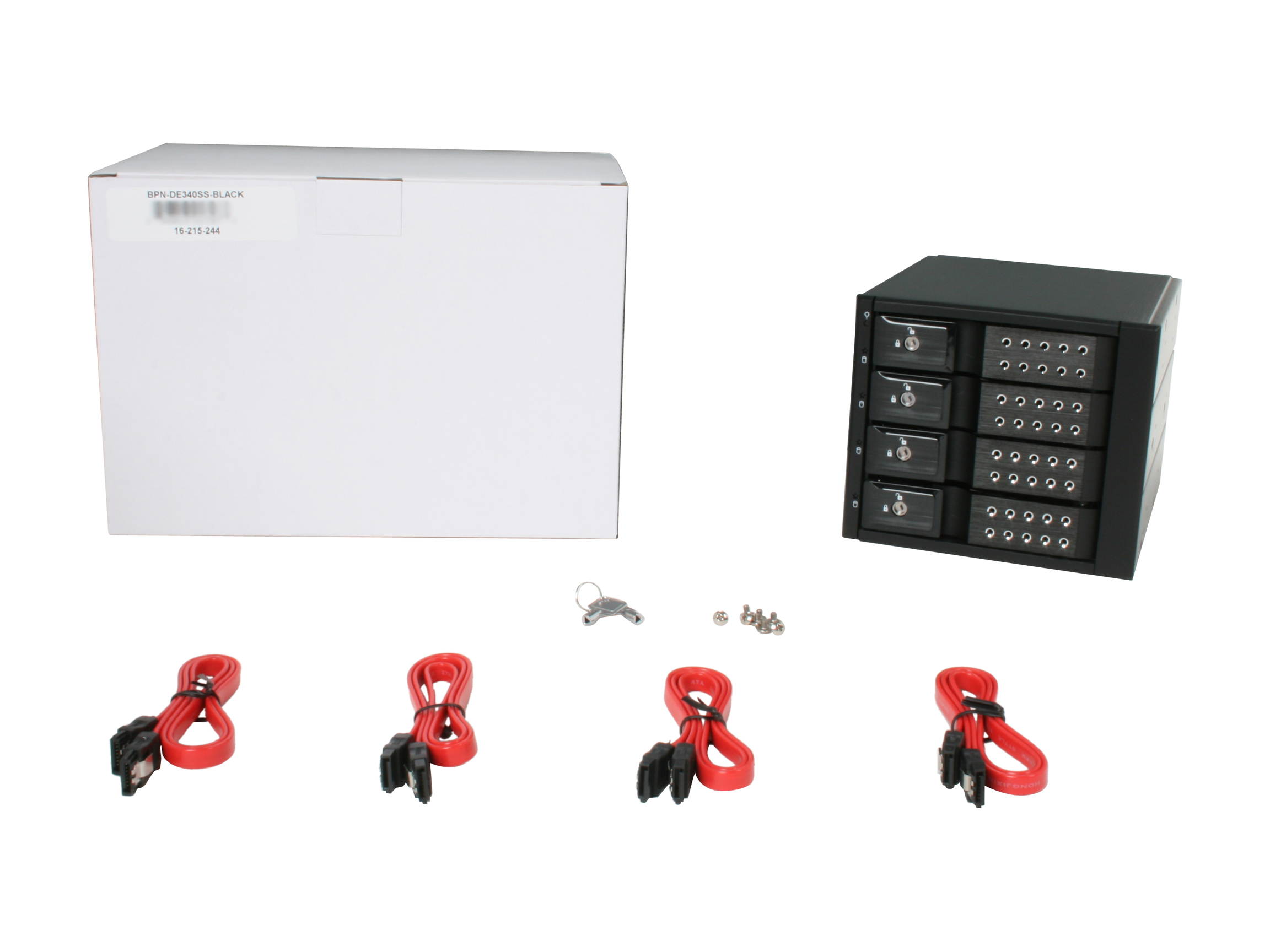 iStarUSA BPN-DE340SS-BLACK 3 x 5.25" to 4 x 3.5" SAS / SATA 6.0 Gb/s Trayless Hot-Swap Cage - Black Handle