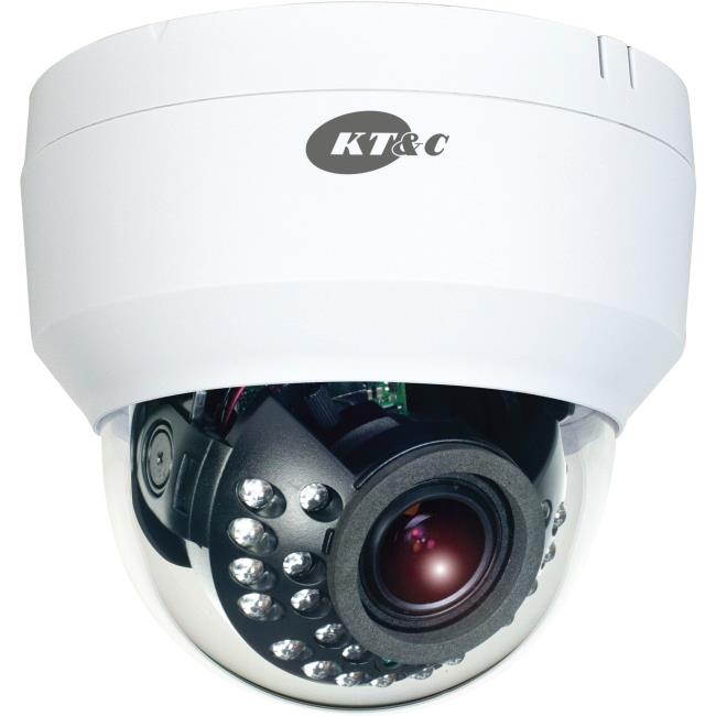 KT&C KEZ-c2DI28V12IRW OMNI EZ HD-TVI Camera 1080p Dome, 24 IR LED, 2.8-12mm, Dual Power, WHITE