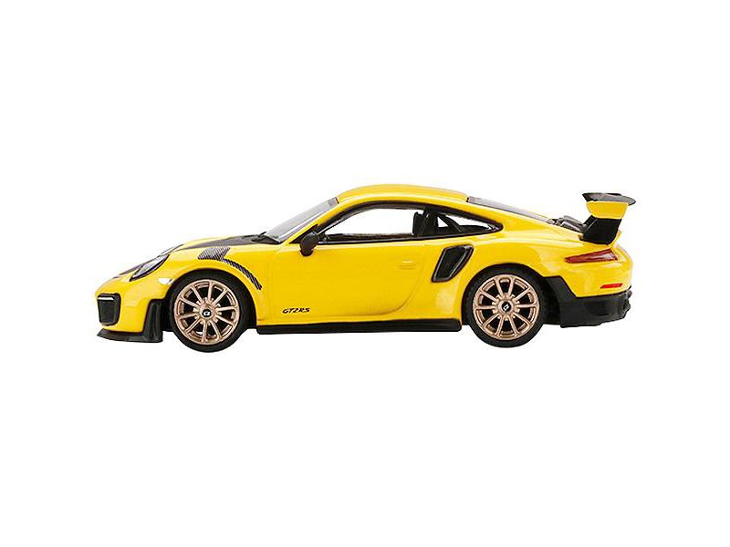 Porsche 911 GT2 RS Racing Yellow with Gold Wheels Limited Edition to 2400 pieces Worldwide 1/64 Diecast Model Car by True Scale Miniatures