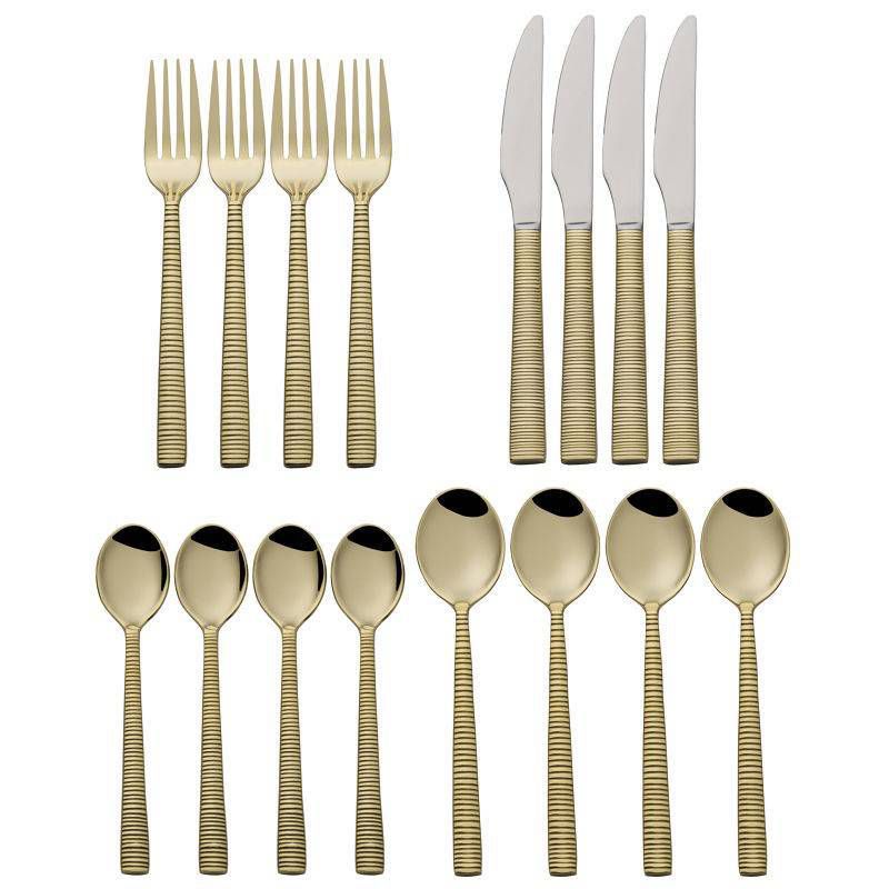 Towle 16pc Stainless Steel Living Forged Abbott Silverware Set