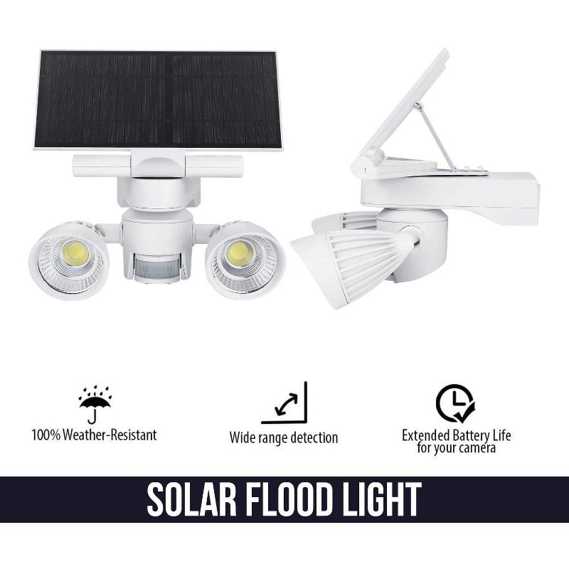 Wasserstein Arlo Floodlight and Solar Panel Charger - Motion-Activated for Arlo Essential Spotlight and XL Spotlight ONLY (White) (NOT for Pro, Ultra)