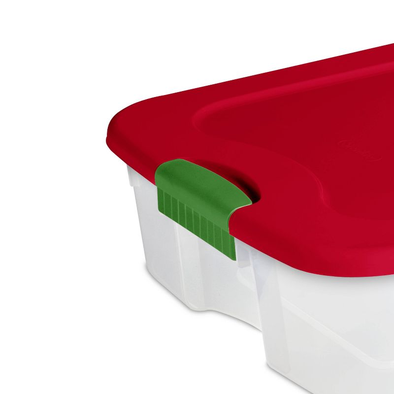 Homz 64 Quart Secured Seal Latch Extra Large Single Clear Stackable Storage Container Tote with Blue Lid for Home, Garage, or Basement (2 Pack)