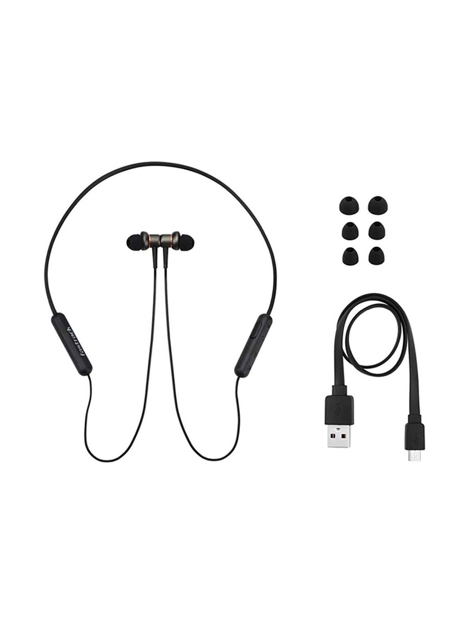 Fastrack Reflex Tunes FB2 FB2BKB01 Wireless Bluetooth Neckband with Mic (Black and Orange)