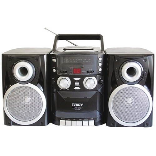 Naxa Npb426 Portable CD Player With Am/Fm Radio, Cassette & Detachable Speakers