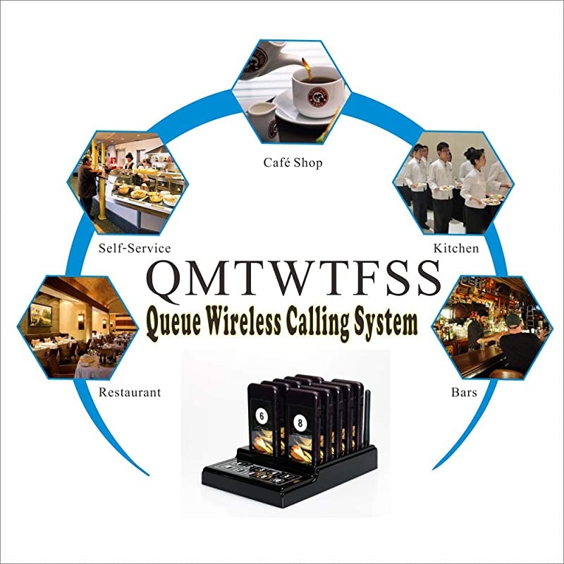 10 Pager buzzers 1 keypad Queue Number Call Wireless Calling System Queue Call Restaurant Paging System for Restaurant Church Food Truck Coffee Shop Office