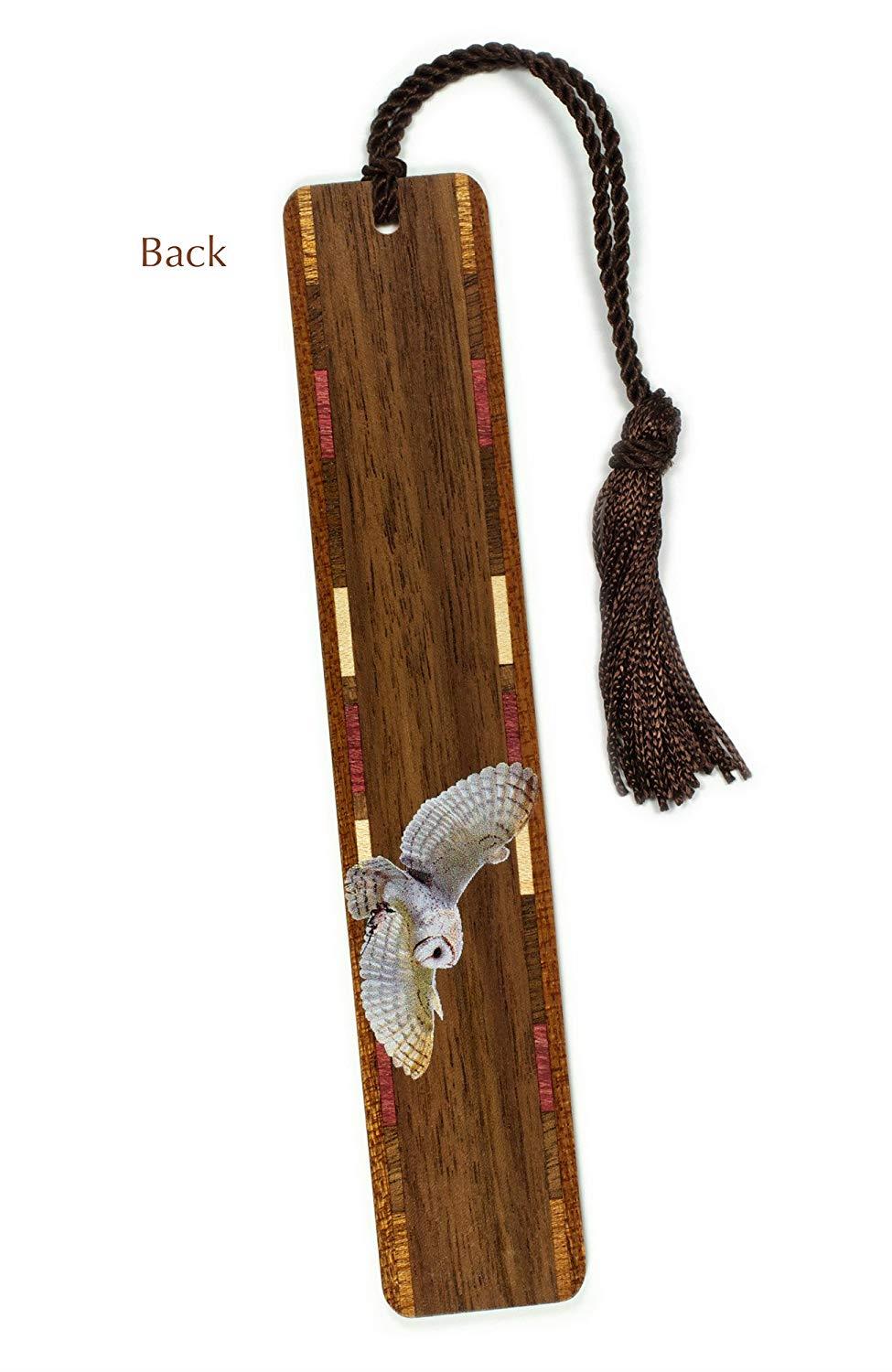 Barn Owl - Owl - Bird - Wooden Bookmark with Tassel