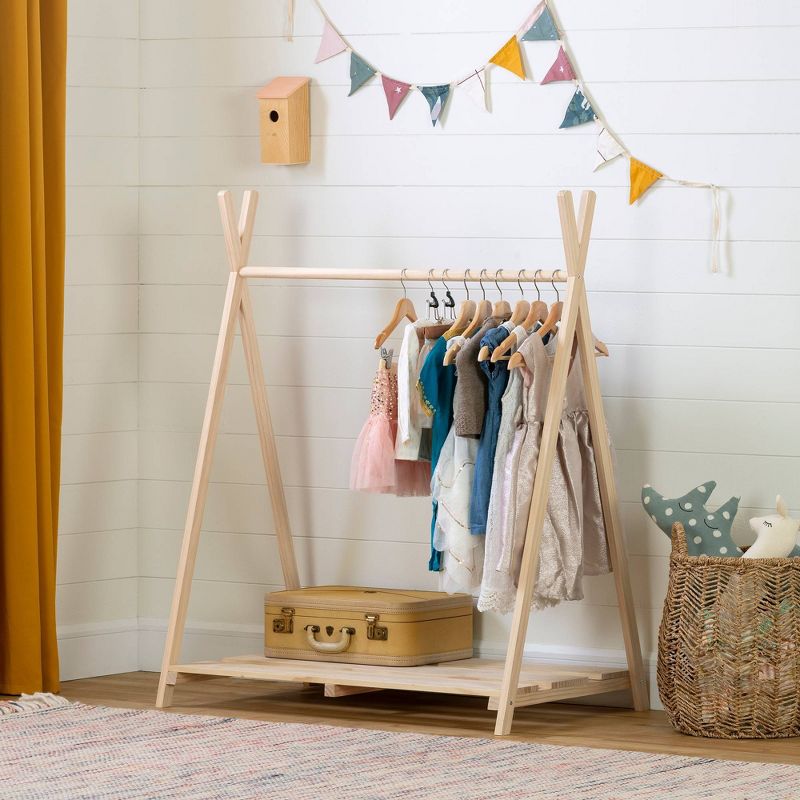Kids' Sweedi Scandinavian Clothes Rack Natural Wood - South Shore
