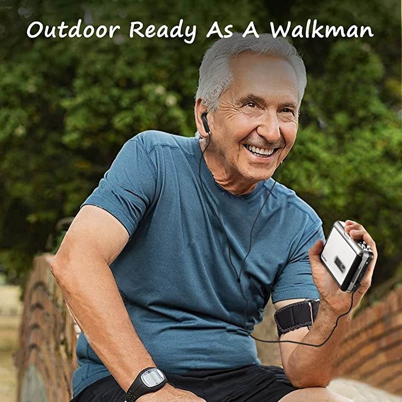 Cassette Player,  Walkman Cassette Player Captures MP3 Audio Music Via USB, Tape Player with Headphones for Laptop & PC