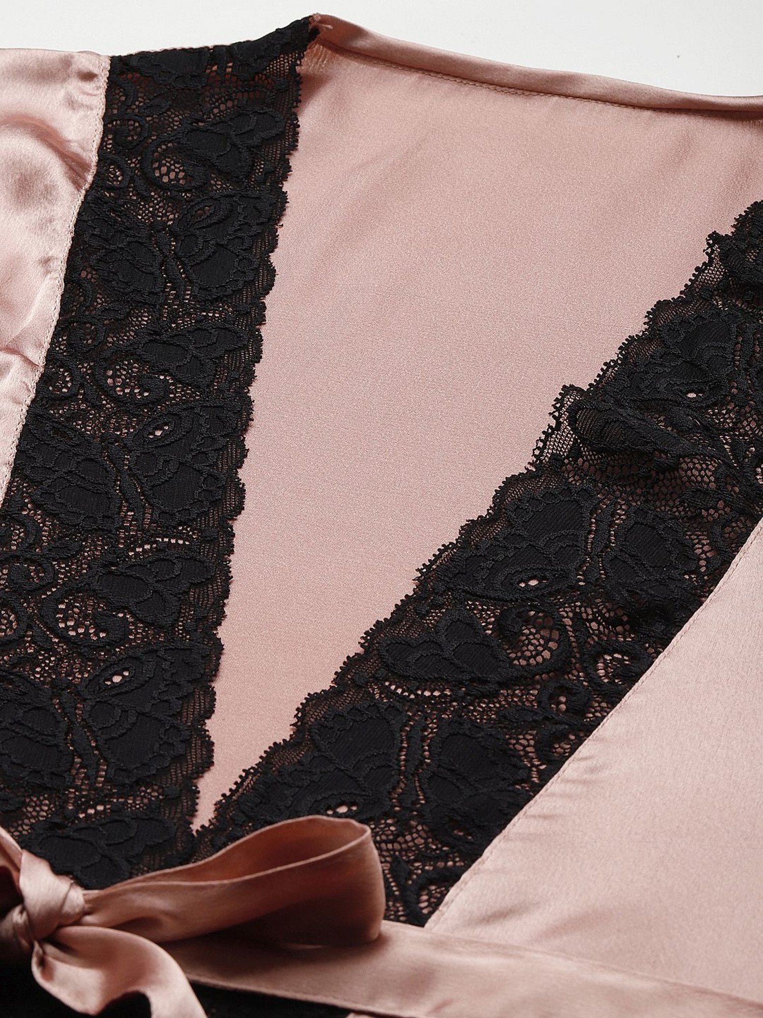 Ms.Lingies Pink Lace Work Robe