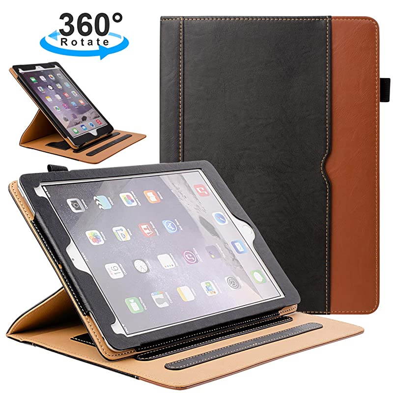 New iPad 7th Generation Tablet Leather Case 102inch2019 Releases 360 Degree Rotating MultiAngle Viewing Folio Stand Cases with Pencil Holder for iPad 102 7th Gen BlackBrown