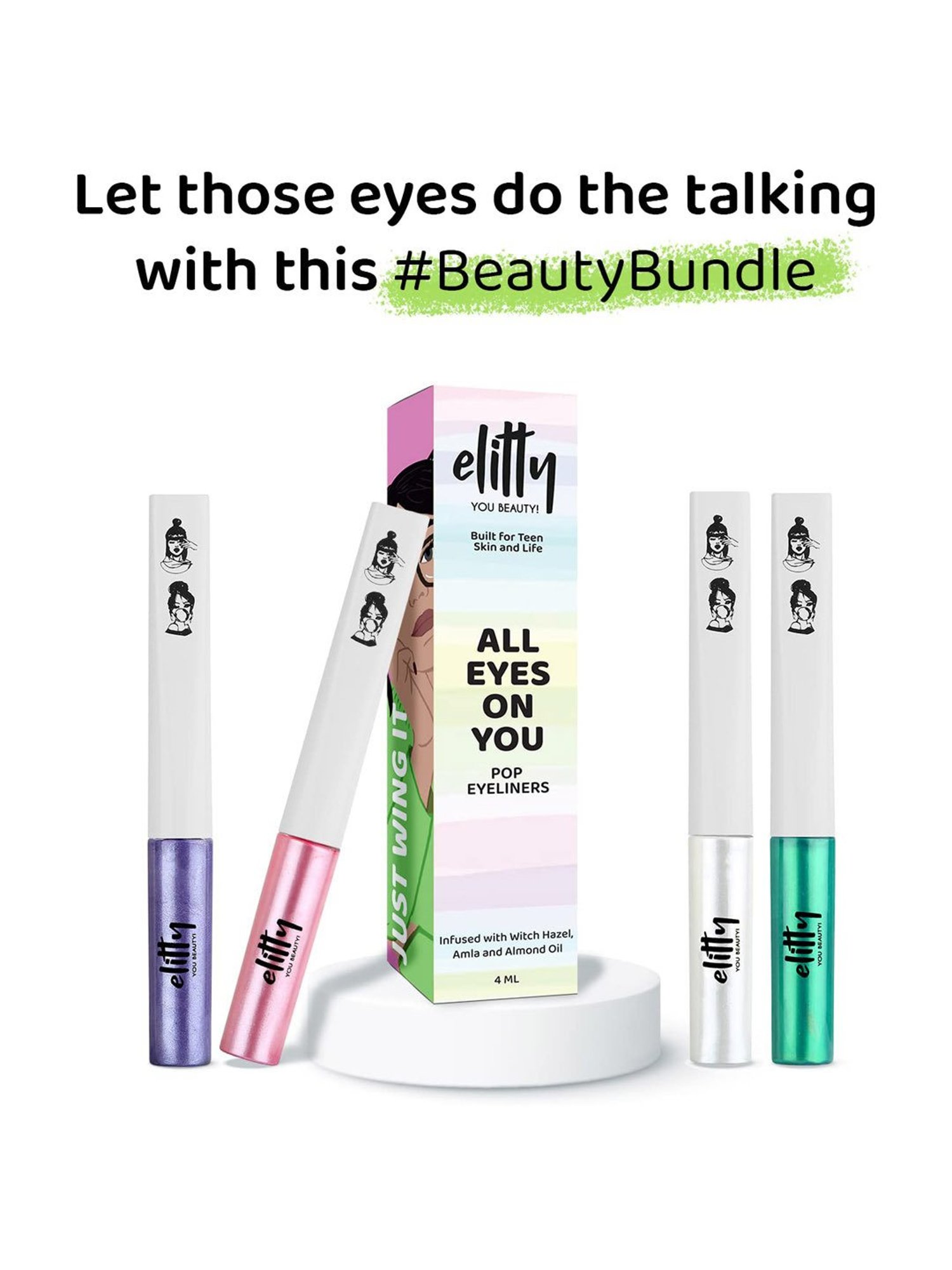 Elitty Eye Gotta Feeling Metalhead Eyeliner Combo - Pack of 4