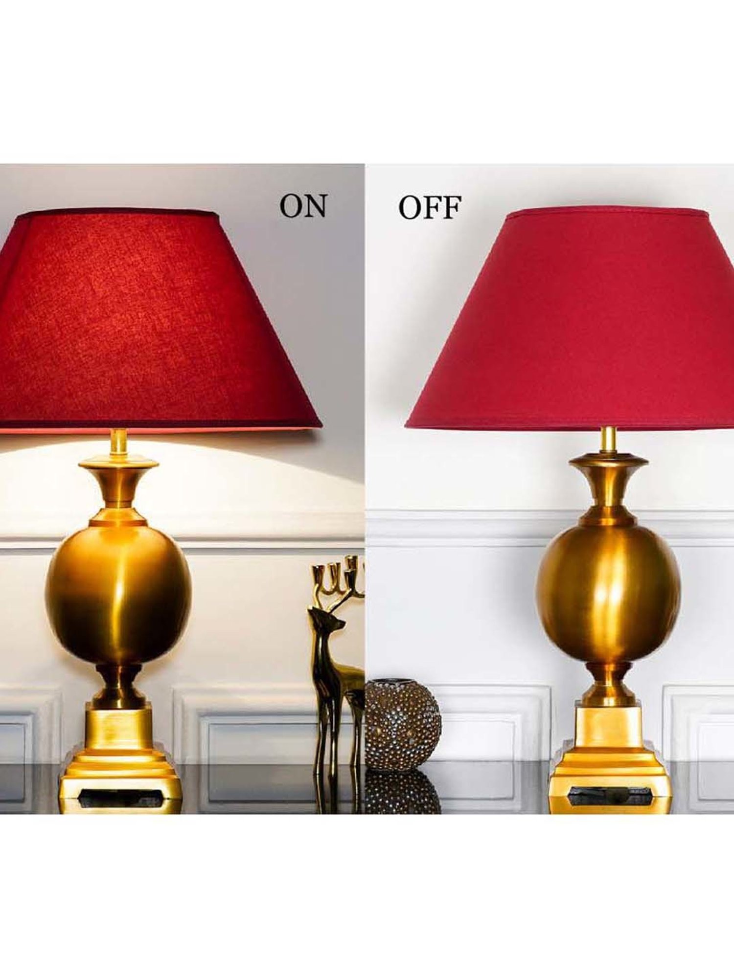Kapoor Lamp Shades Gold Metal Faris Table Lamp With Cotton Shade