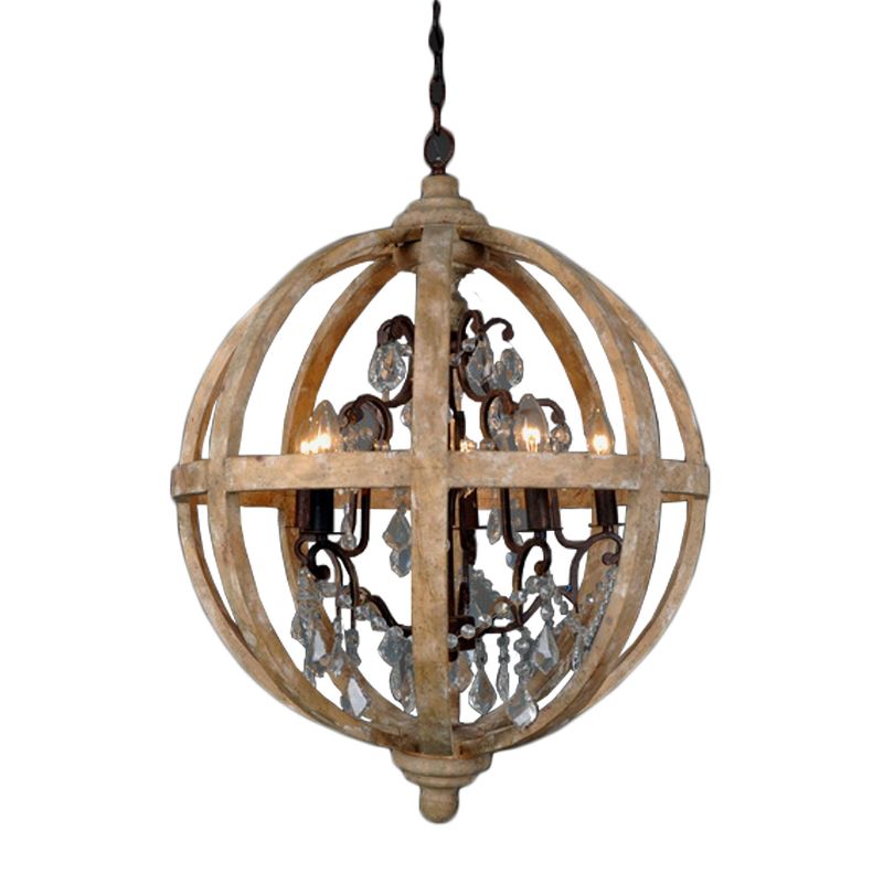 Guinevere Chandelier Ceiling Light Rustic Brown- Thy-Hom