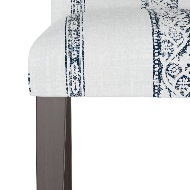 Camel Back Dining Chair Block Print Stripe Light Gray - Skyline Furniture