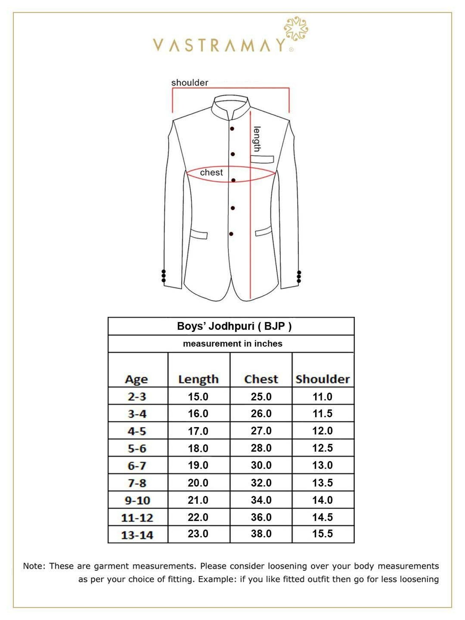 VASTRAMAY Boys Maroon Solid Full Sleeves Indowestern