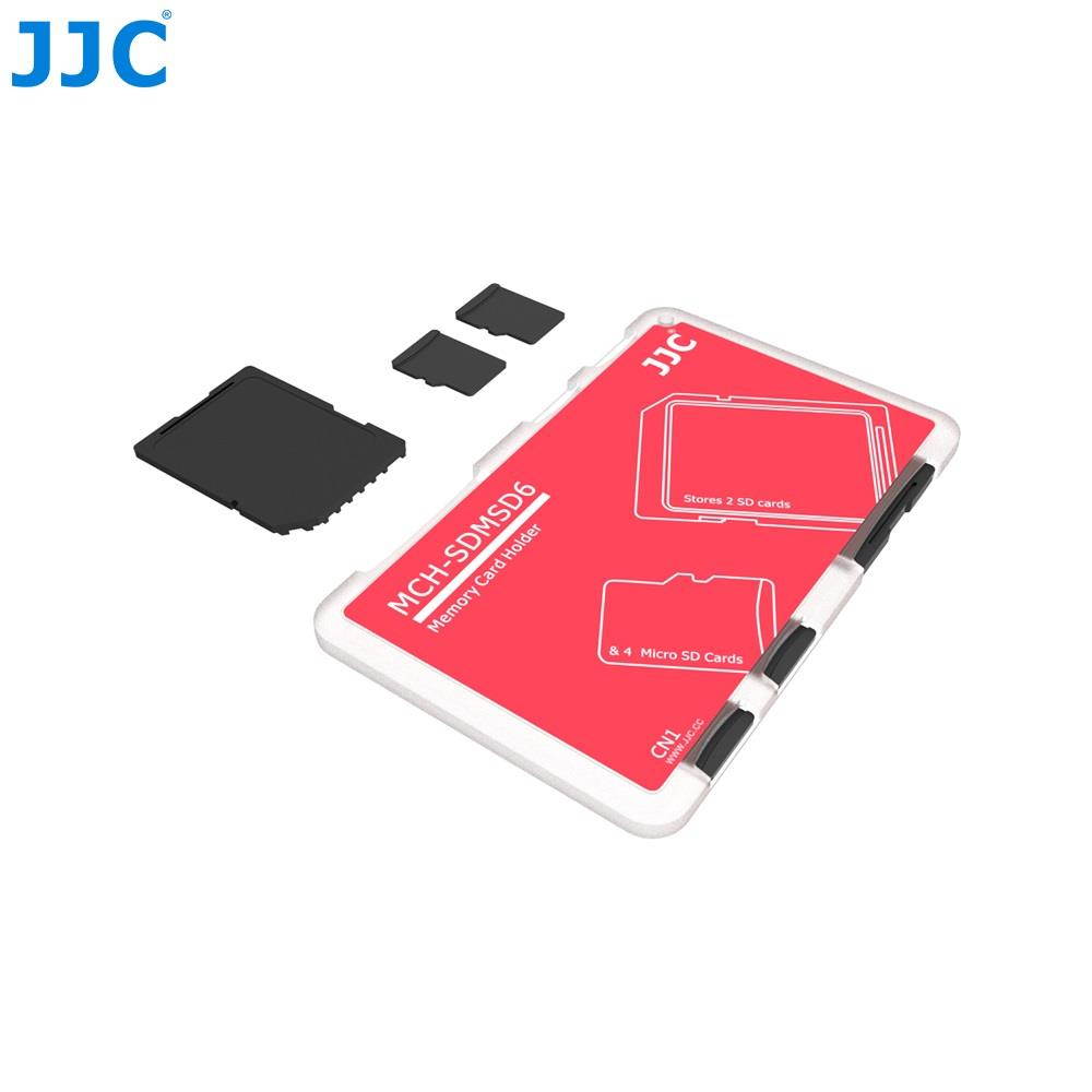 JJC Memory Card Case for 4x microSD + 2x SD Cards - Red Edition - MCH-SDMSD6