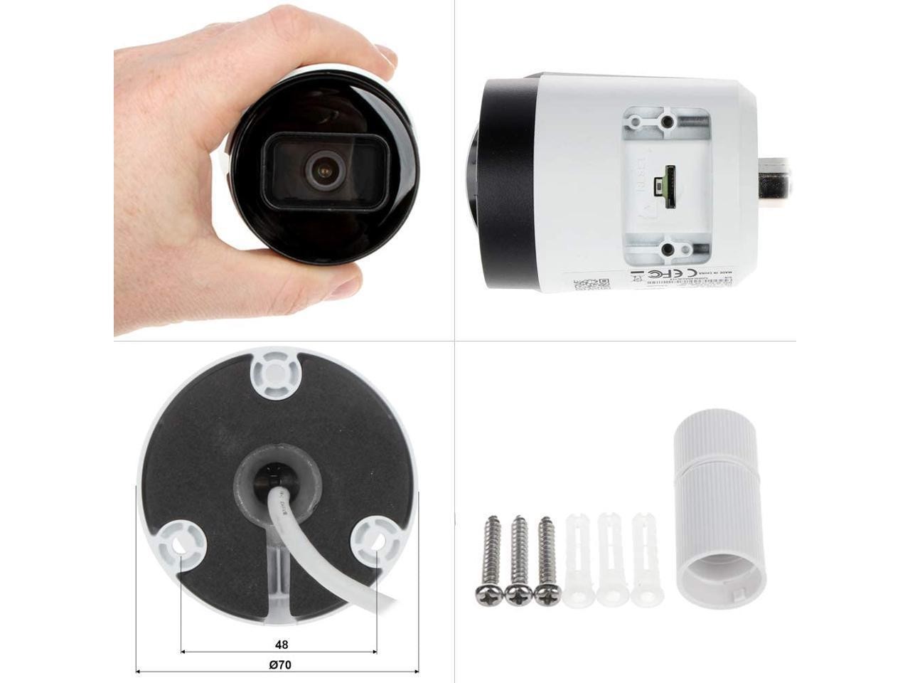 8MP PoE Security IP Camera - OEM IPC-HFW2831S-S-S2 2.8mm, Ultra HD 4K Starlight Mini Bullet Outdoor Network Camera Video Surveillance with 98ft Night Vision,SD Card Slot,H.265,IP67
